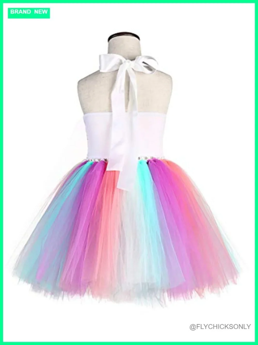 Girls Sequin Unicorn Tutu Dress with Headband Birthday Party Costume Sizes 1-10Y